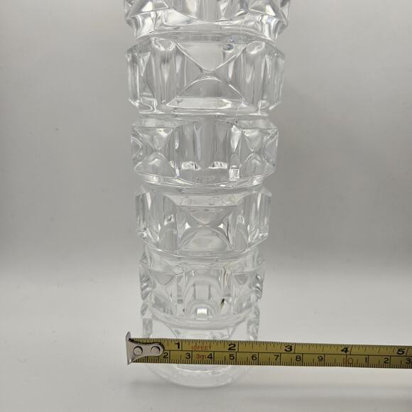Vintage MCM Sklo Union Clear Czech Pressed Clear Glass Rudolpj Jurniki Vase - Picture 6 of 7